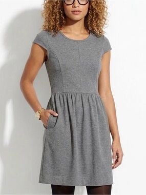 Madewell Ponte Screenplay Dress Gray Large Academia Preppy Dress